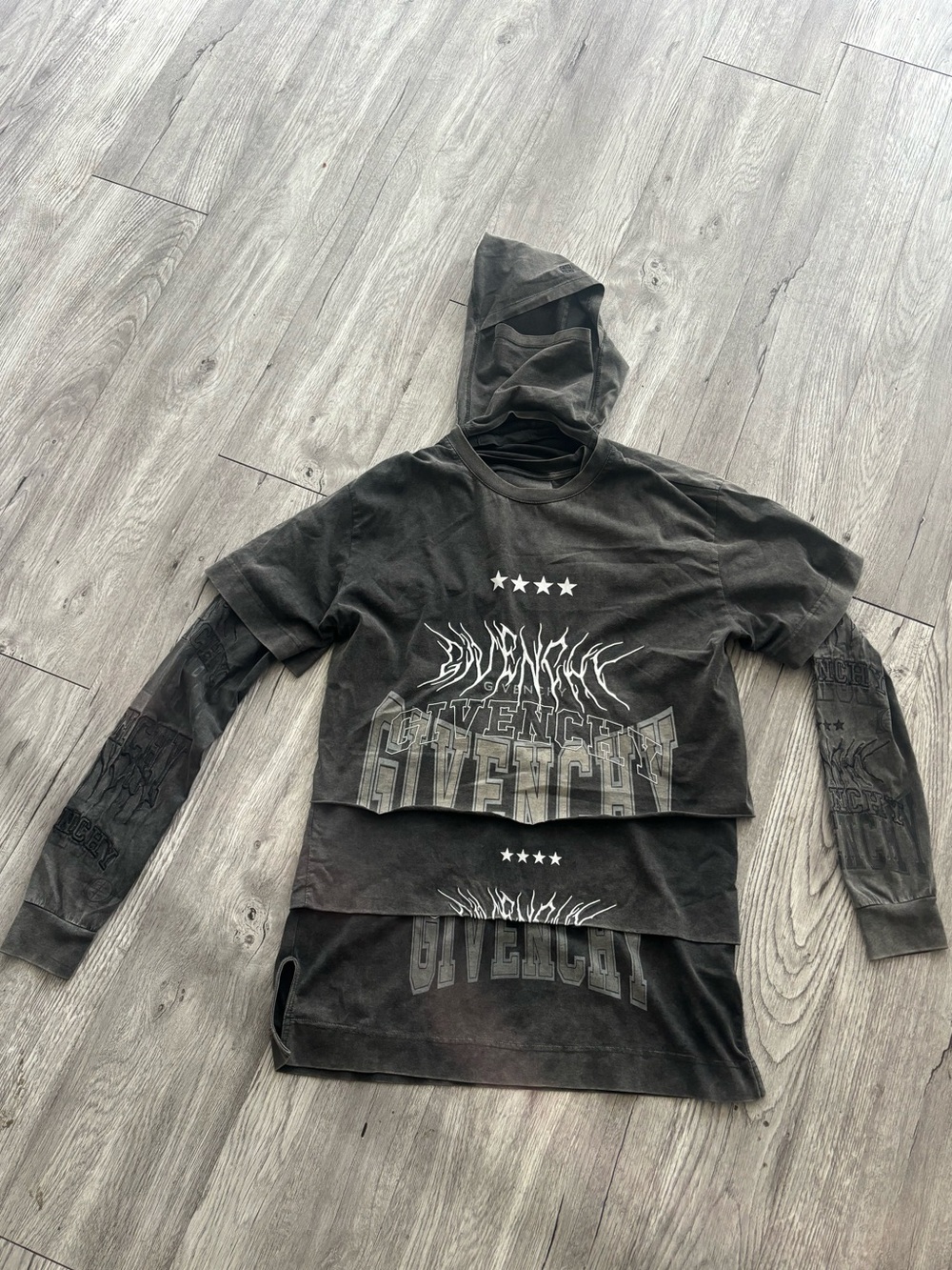 Givenchy Layered Fall 22 long sleeve with balaclava attached